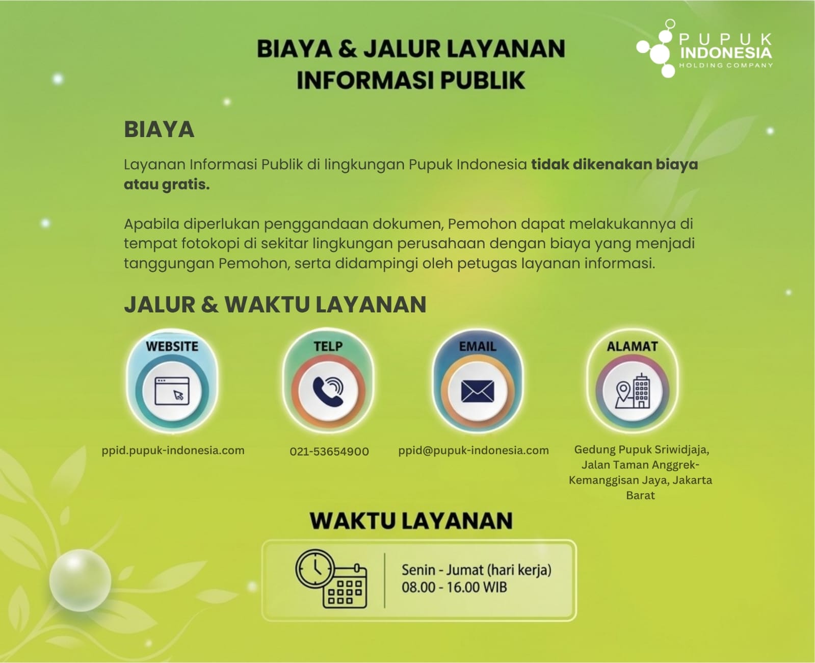 Biaya dan Jalur Layanan