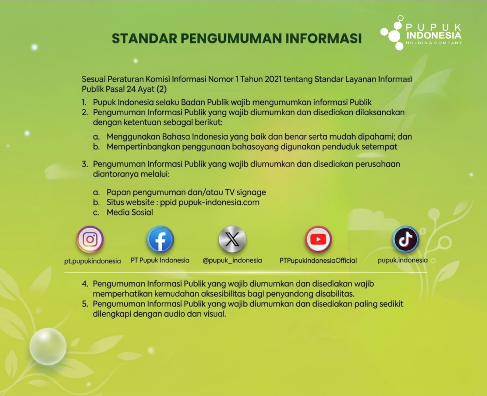 Standar Pengumuman Informasi